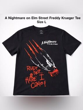 A Nightmare Elm Street Freddy Krueger Tee Black Mens L Graphic Shirt